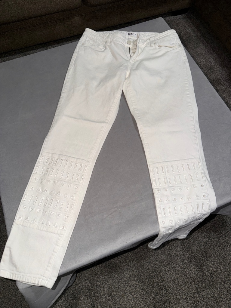 Paige White Cut Out Jimmy Jimmy Slim Jeans Size 27